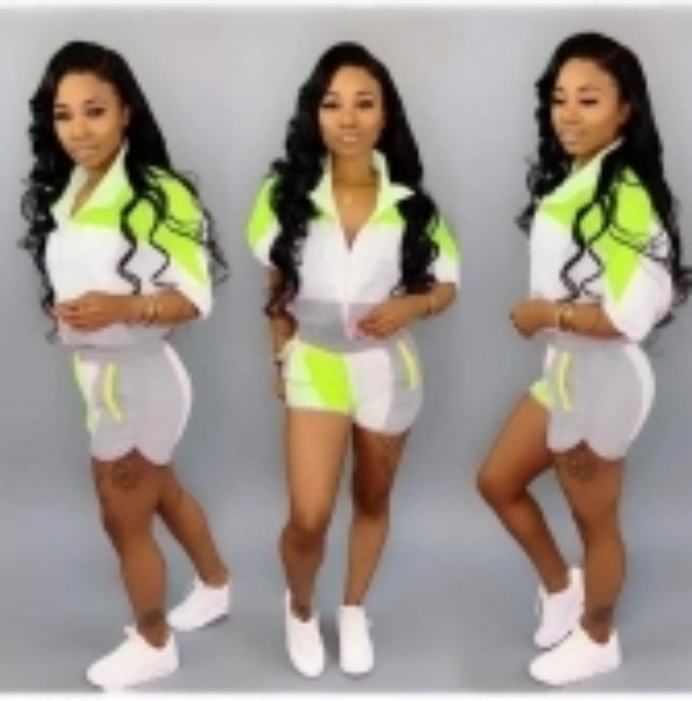 Lime track suit